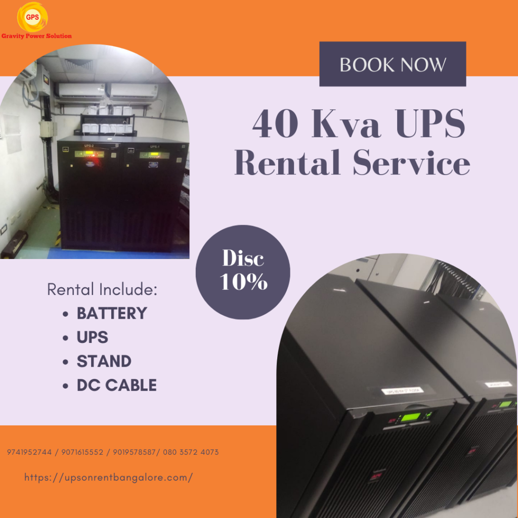 40 KVA Online UPS Rental Service